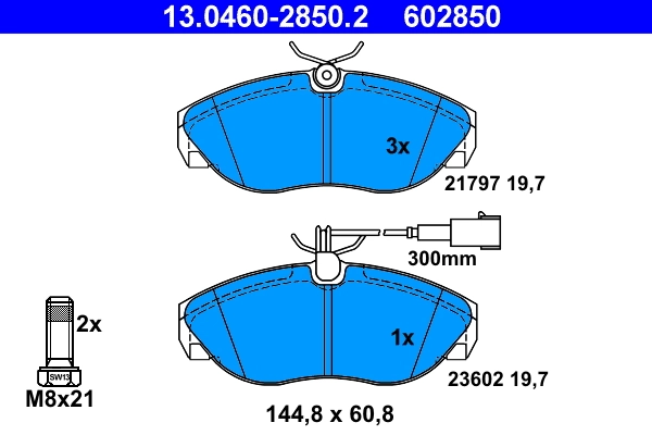 Brake Pad Set, disc brake 13.0460-2850.2