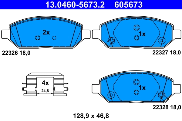 Brake Pad Set, disc brake 13.0460-5673.2