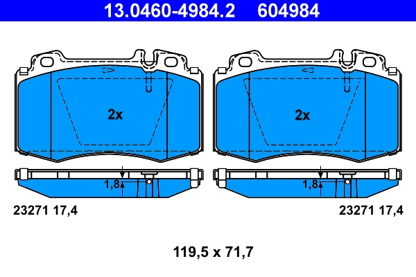 Brake Pad Set, disc brake 13.0460-4984.2