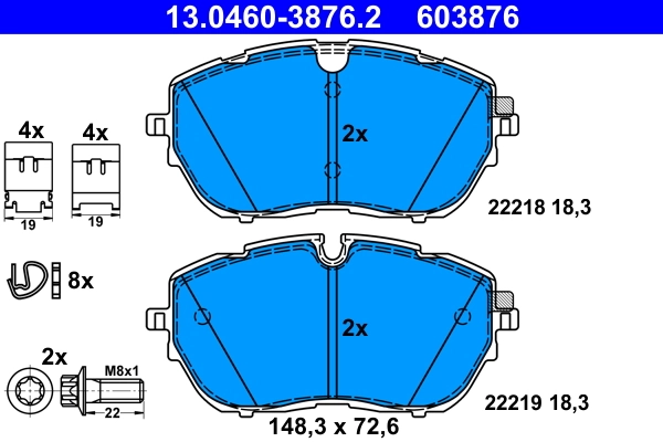 Brake Pad Set, disc brake 13.0460-3876.2