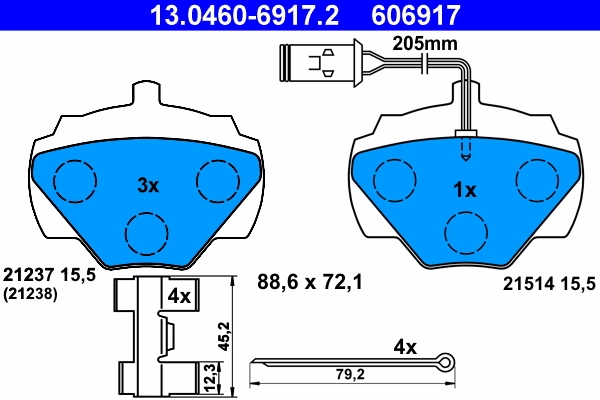 Brake Pad Set, disc brake 13.0460-6917.2