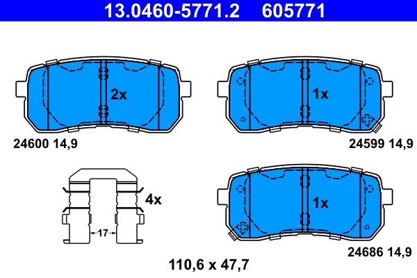 Brake Pad Set, disc brake 13.0460-5771.2