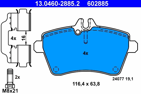 Brake Pad Set, disc brake 13.0460-2885.2