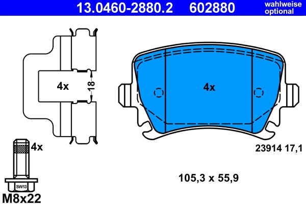 Brake Pad Set, disc brake 13.0460-2880.2