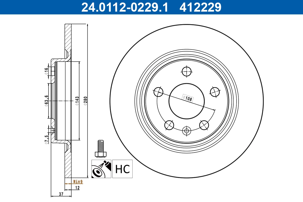 Brake Disc 24.0112-0229.1