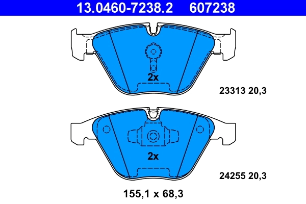 Brake Pad Set, disc brake 13.0460-7238.2