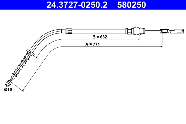 Cable Pull, parking brake 24.3727-0250.2