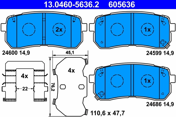 Brake Pad Set, disc brake 13.0460-5636.2