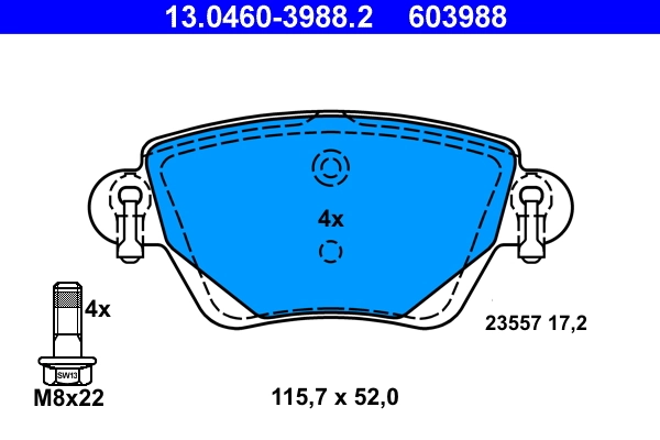 Brake Pad Set, disc brake 13.0460-3988.2