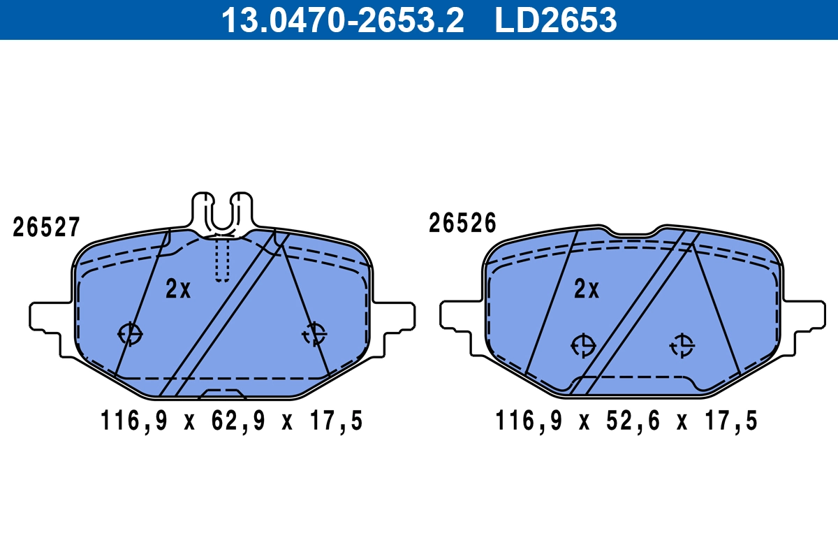 Brake Pad Set, disc brake ATE Ceramic 13.0470-2653.2
