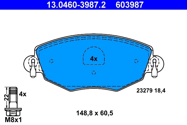 Brake Pad Set, disc brake 13.0460-3987.2