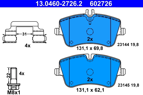 Brake Pad Set, disc brake 13.0460-2726.2