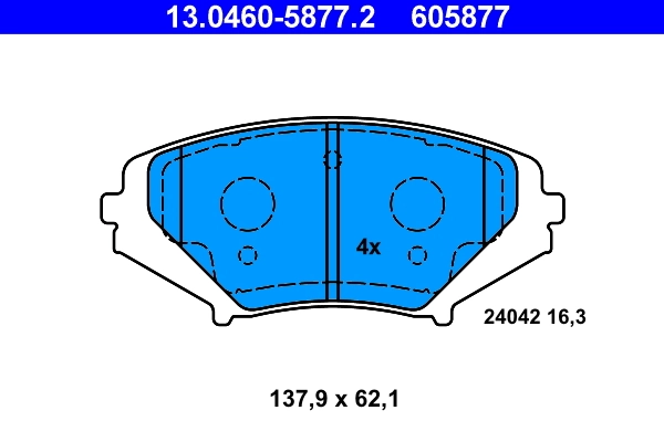 Brake Pad Set, disc brake 13.0460-5877.2