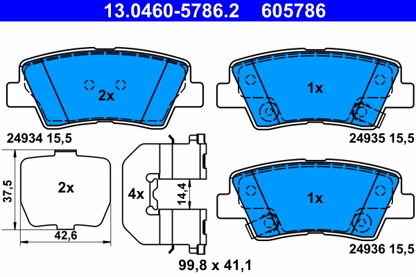 Brake Pad Set, disc brake 13.0460-5786.2