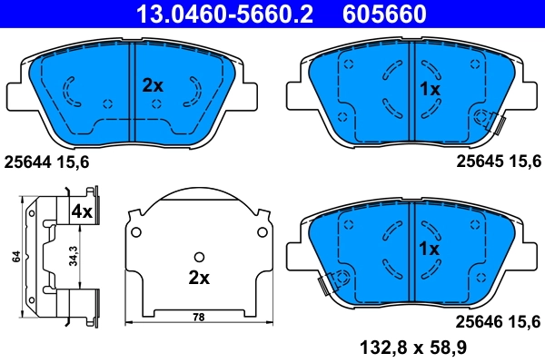 Brake Pad Set, disc brake 13.0460-5660.2