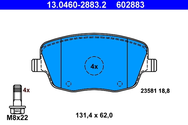 Brake Pad Set, disc brake 13.0460-2883.2