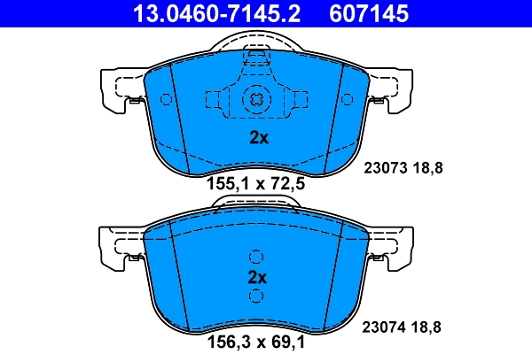 Brake Pad Set, disc brake 13.0460-7145.2