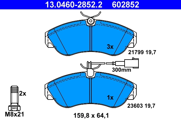 Brake Pad Set, disc brake 13.0460-2852.2