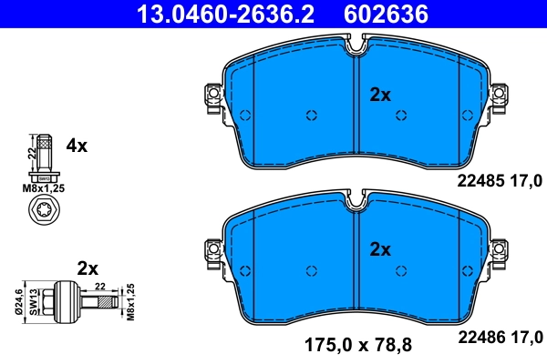 Brake Pad Set, disc brake 13.0460-2636.2
