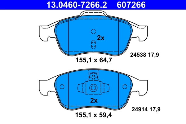 Brake Pad Set, disc brake 13.0460-7266.2