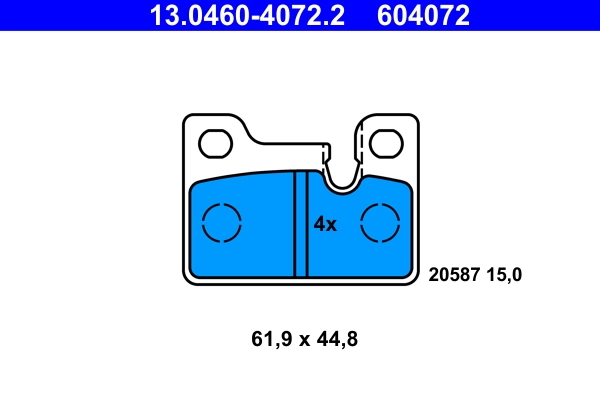 Brake Pad Set, disc brake 13.0460-4072.2