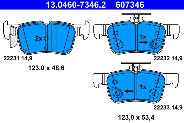 Brake Pad Set, disc brake 13.0460-7346.2