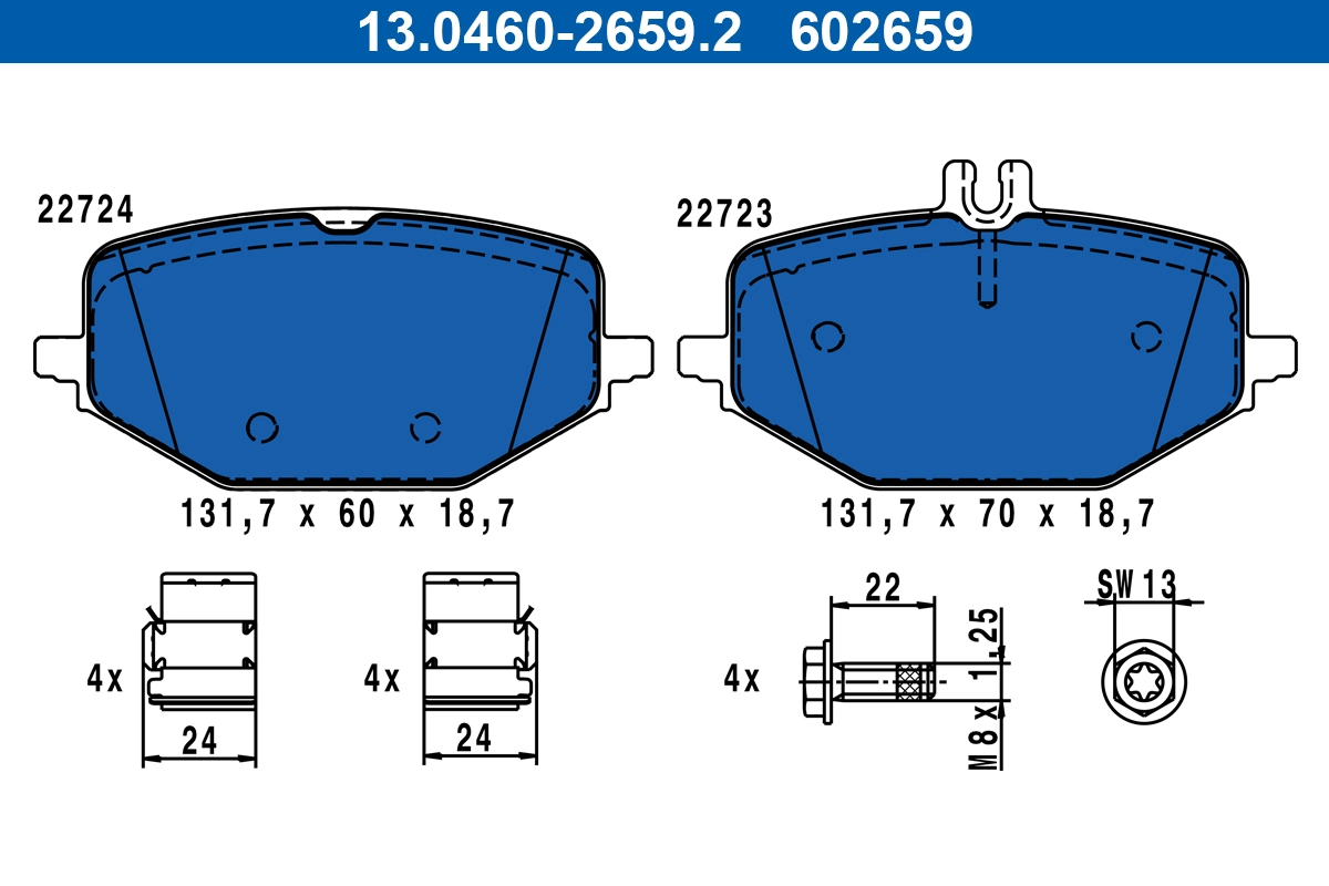 Brake Pad Set, disc brake 13.0460-2659.2