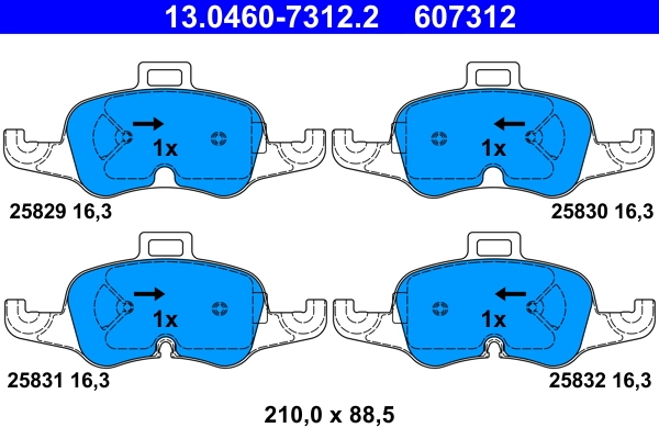 Brake Pad Set, disc brake 13.0460-7312.2