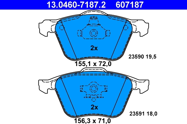 Brake Pad Set, disc brake 13.0460-7187.2