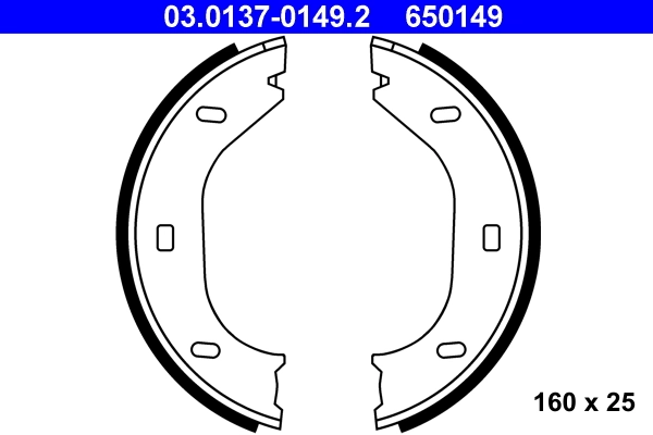 Brake Shoe Set, parking brake 03.0137-0149.2