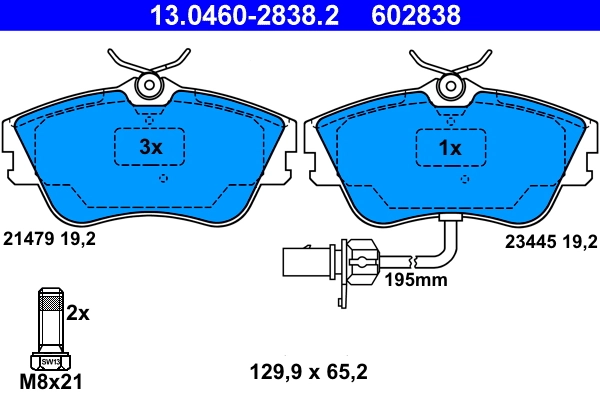 Brake Pad Set, disc brake 13.0460-2838.2