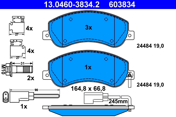 Brake Pad Set, disc brake 13.0460-3834.2