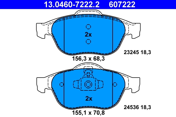 Brake Pad Set, disc brake 13.0460-7222.2