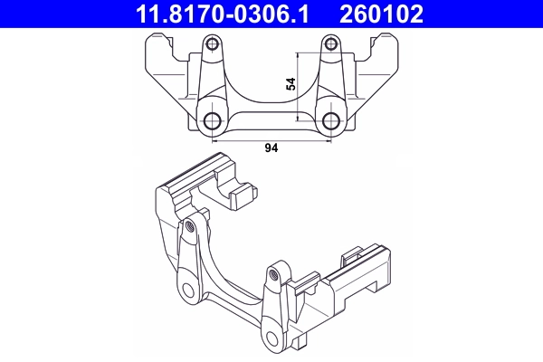 Bracket, brake caliper 11.8170-0306.1