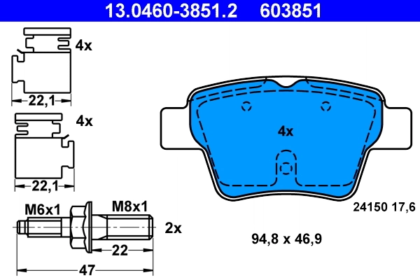 Brake Pad Set, disc brake 13.0460-3851.2