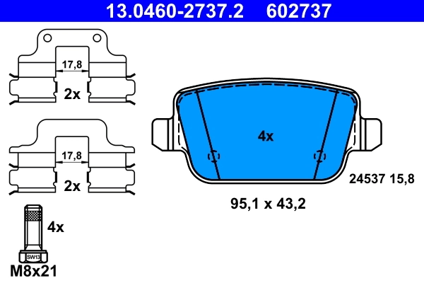 Brake Pad Set, disc brake 13.0460-2737.2