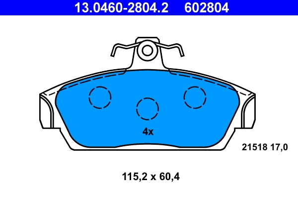 Brake Pad Set, disc brake 13.0460-2804.2