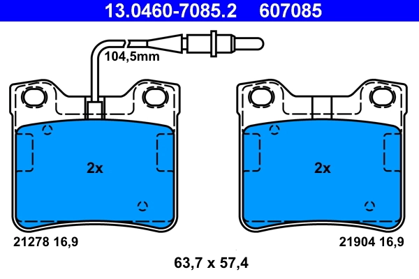 Brake Pad Set, disc brake 13.0460-7085.2