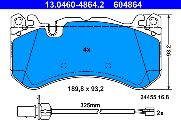 Brake Pad Set, disc brake 13.0460-4864.2