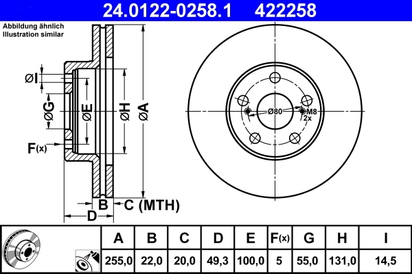 Brake Disc 24.0122-0258.1