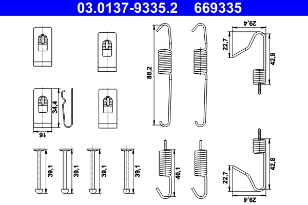 Accessory Kit, parking brake shoes 03.0137-9335.2