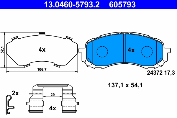 Brake Pad Set, disc brake 13.0460-5793.2