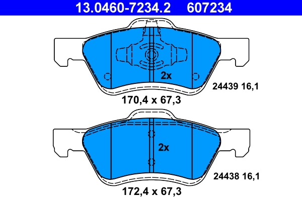 Brake Pad Set, disc brake 13.0460-7234.2
