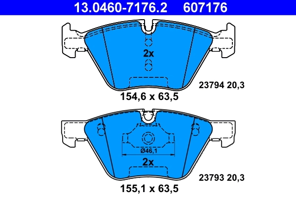 Brake Pad Set, disc brake 13.0460-7176.2