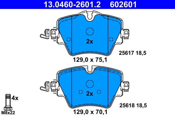 Brake Pad Set, disc brake 13.0460-2601.2