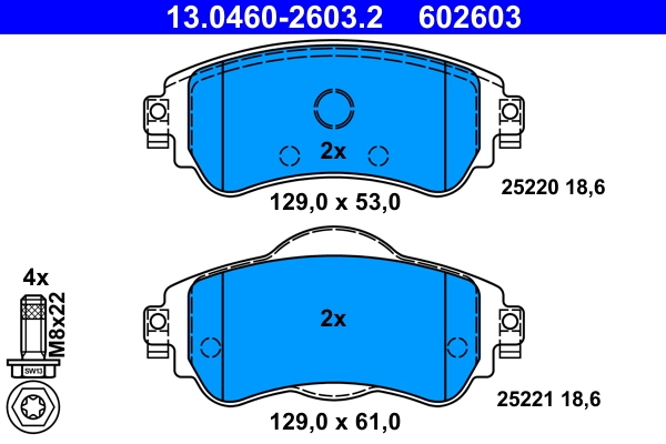 Brake Pad Set, disc brake 13.0460-2603.2