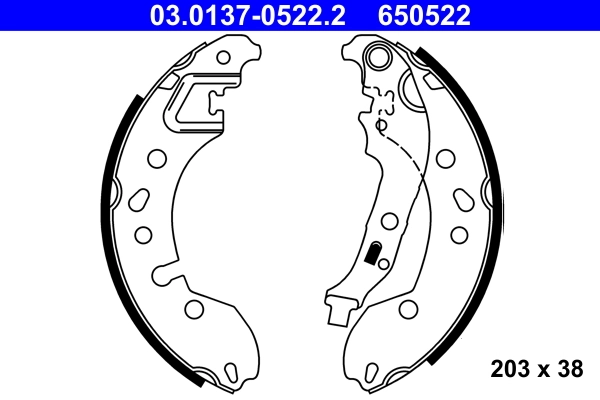 Brake Shoe Set 03.0137-0522.2