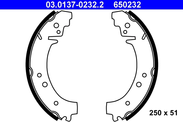 Brake Shoe Set 03.0137-0232.2