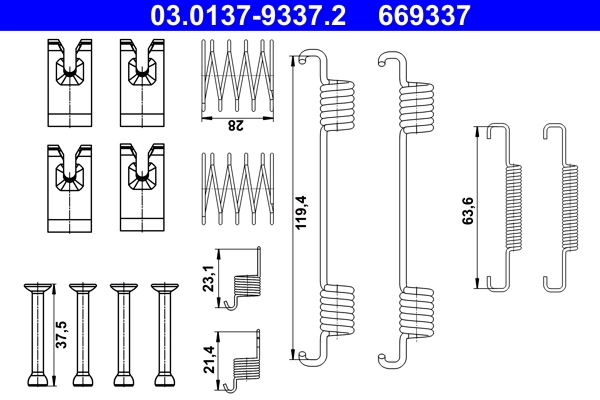 Accessory Kit, parking brake shoes 03.0137-9337.2