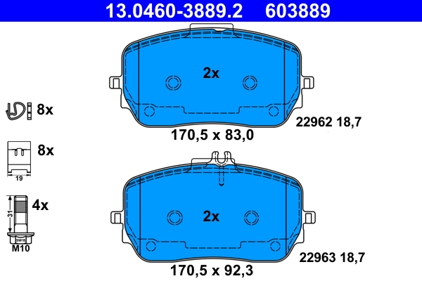 Brake Pad Set, disc brake 13.0460-3889.2